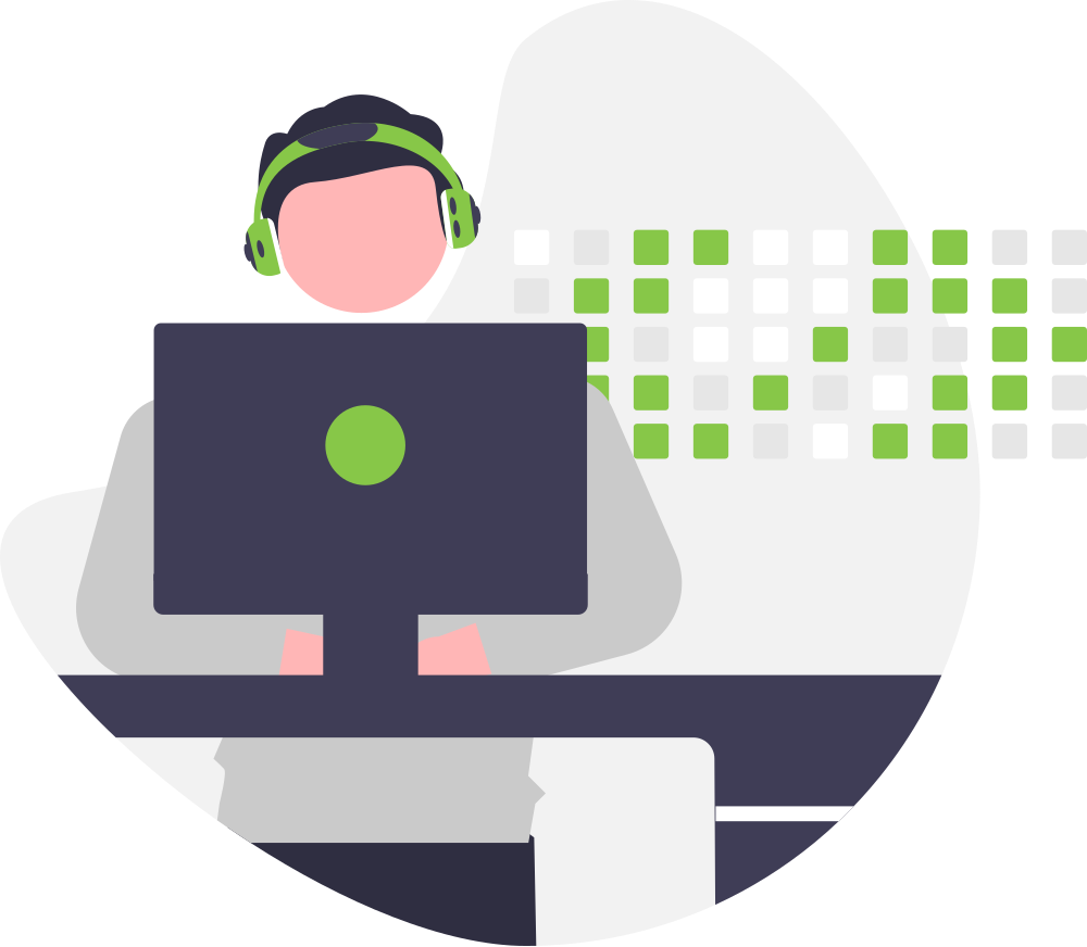 person on computer