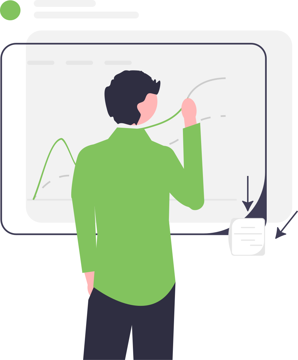 man working on analytics